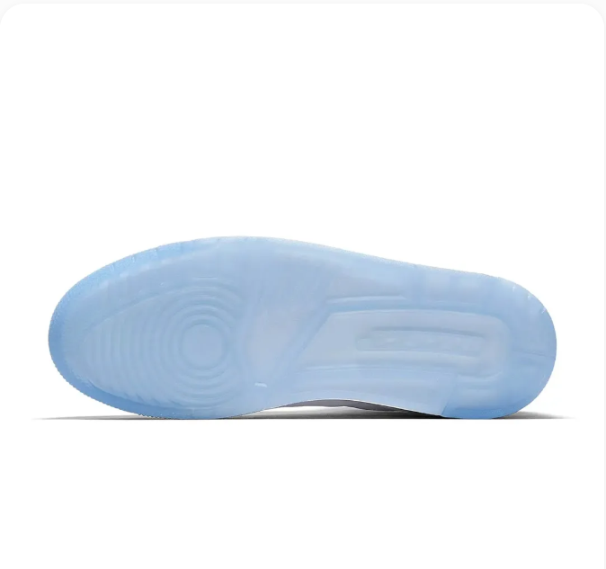 White Sneakers with Tonal Textured Overlays & Icy Blue Soles