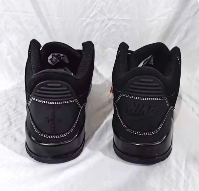All-Black Sneakers with White Contrast Stitching