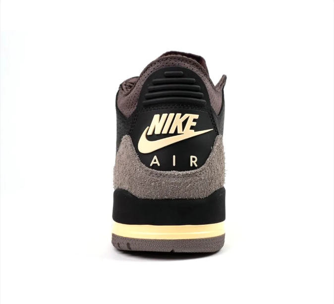 Black & Taupe Sneakers with Textured Overlays & Cream Midsoles