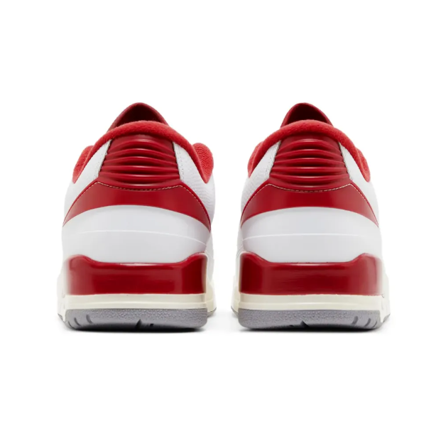 White & Red Low-Top Sneakers with Cream Midsoles