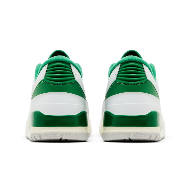 White & Green Low-Top Sneakers with Cream Midsoles