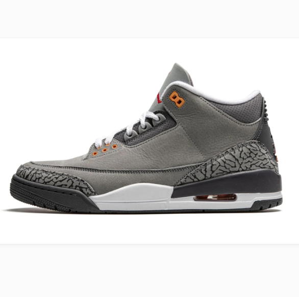 Grey Sneakers with Elephant-Print Overlays & Orange Eyelets