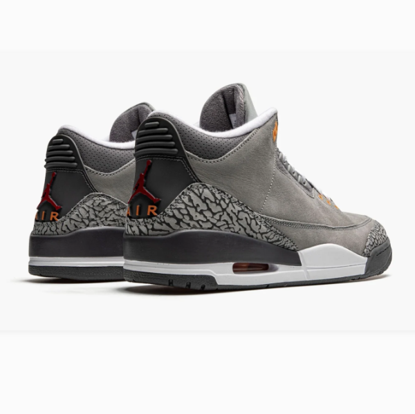 Grey Sneakers with Elephant-Print Overlays & Orange Eyelets