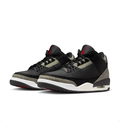 Black & Grey Sneakers with Denim-Look Panels & Red Accents