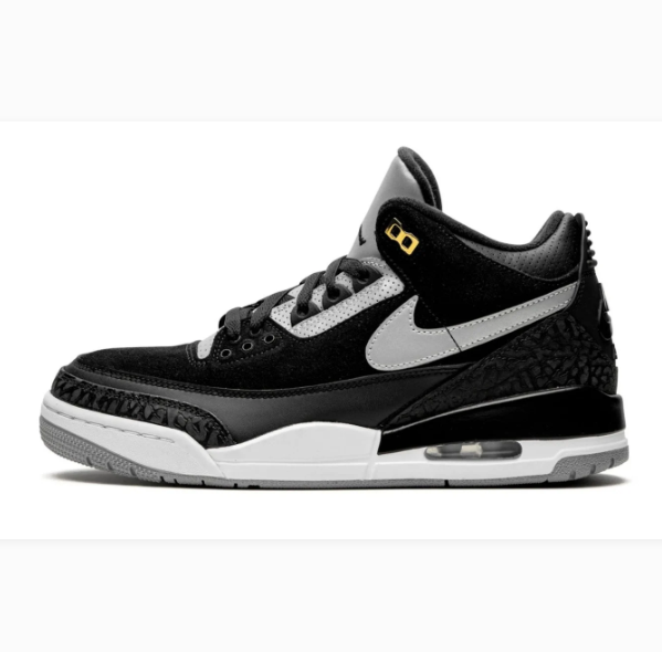 Black & Grey Sneakers with Elephant-Print Overlays & Gold Accents