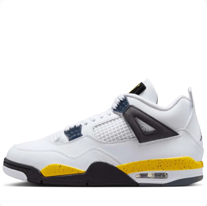 White & Yellow Sneakers with Speckled Midsoles & Dark Accents