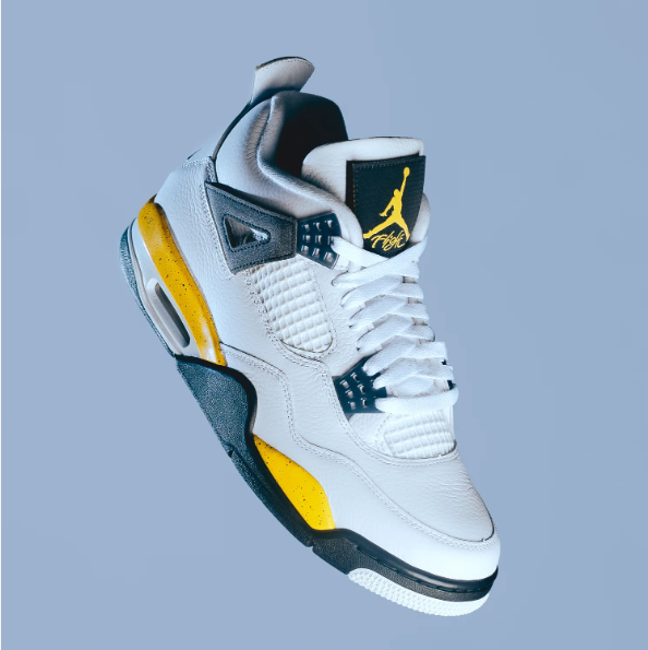 White & Yellow Sneakers with Speckled Midsoles & Dark Accents