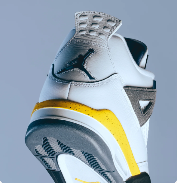 White & Yellow Sneakers with Speckled Midsoles & Dark Accents