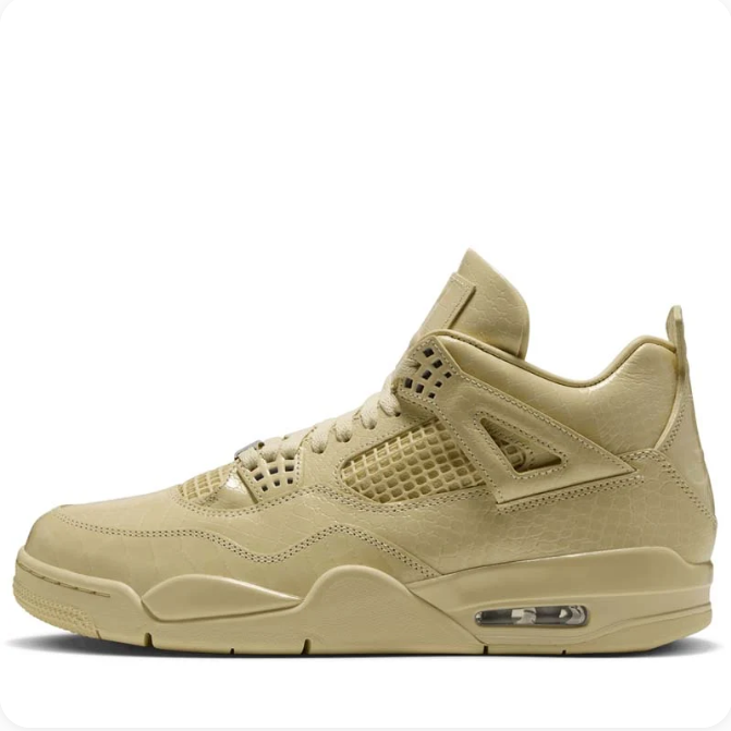 Sand Beige Sneakers with Tonal Grid Panels & Matching Soles