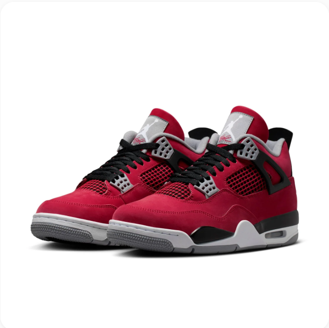Red & Black Sneakers with Grey Eyelets & Grid Panels