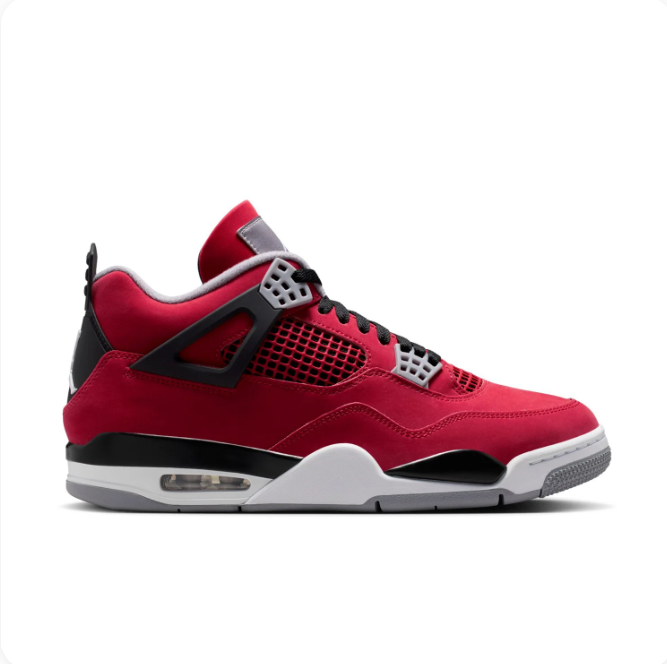 Red & Black Sneakers with Grey Eyelets & Grid Panels