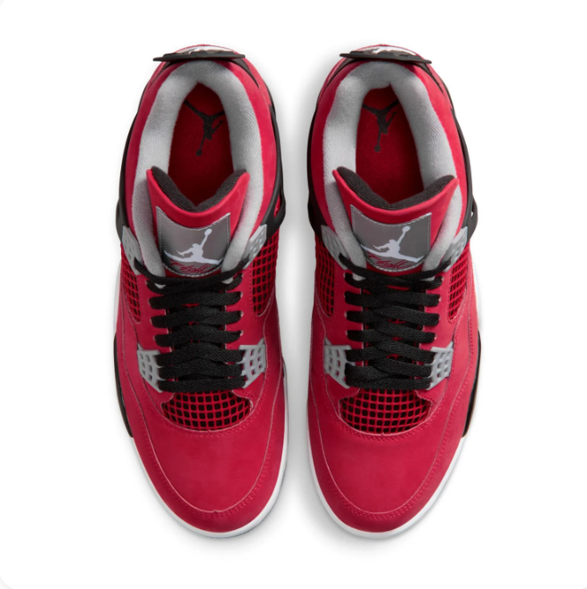 Red & Black Sneakers with Grey Eyelets & Grid Panels