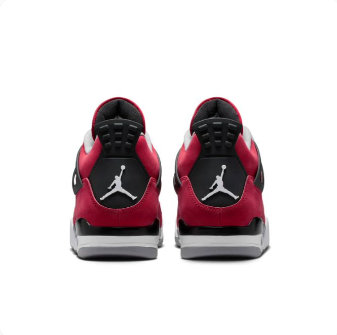 Red & Black Sneakers with Grey Eyelets & Grid Panels