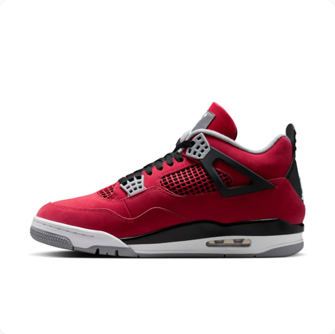 Red & Black Sneakers with Grey Eyelets & Grid Panels