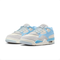 Cream & Light Blue Low-Top Sneakers with Grey Overlays