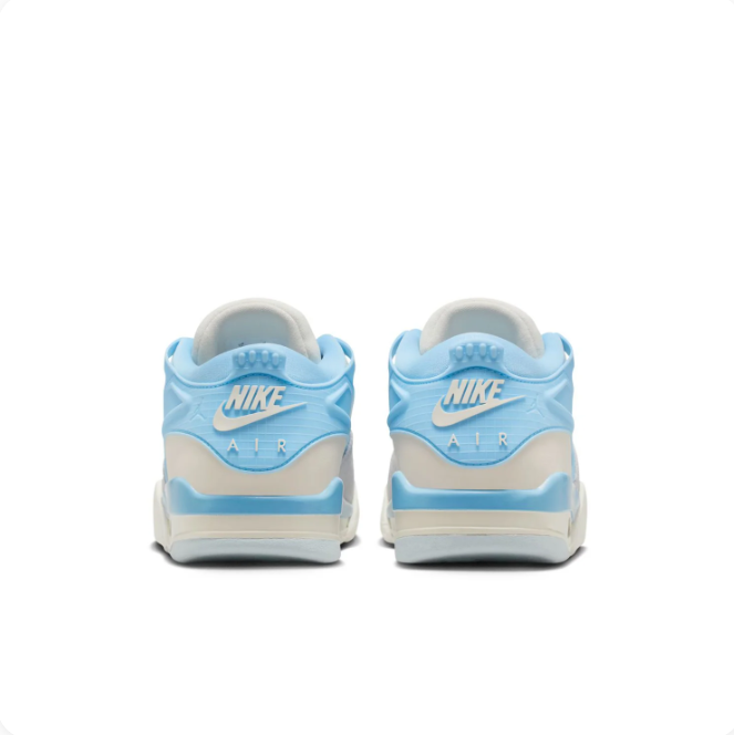 Cream & Light Blue Low-Top Sneakers with Grey Overlays