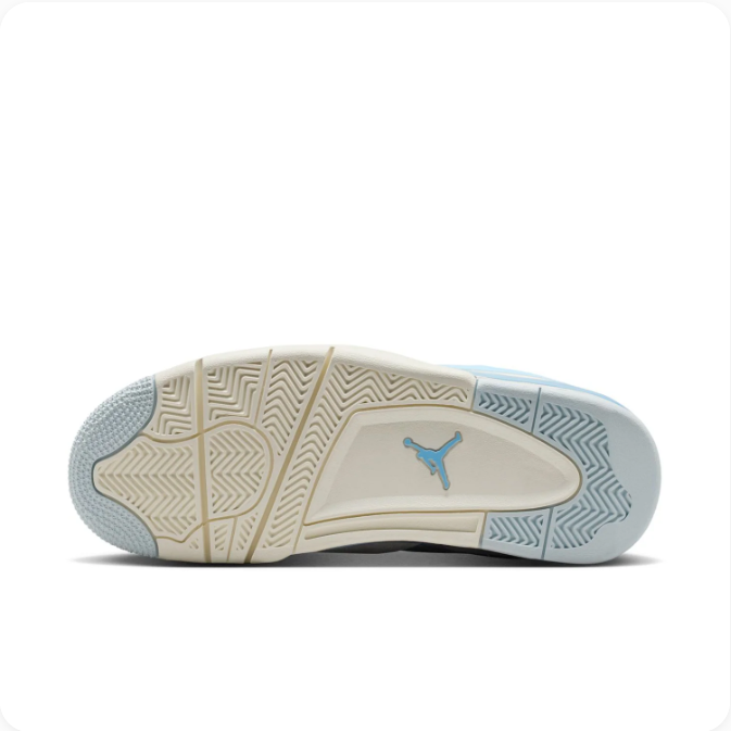 Cream & Light Blue Low-Top Sneakers with Grey Overlays
