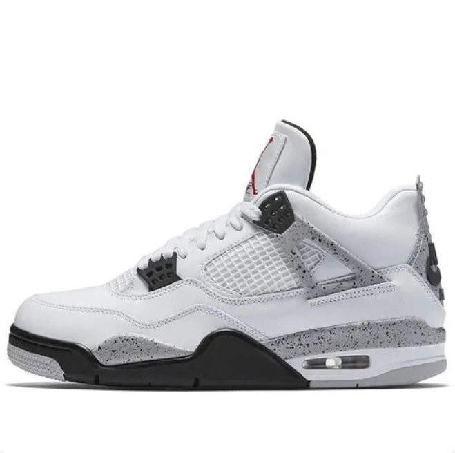 White Sneakers with Grey Speckled Accents & Black Eyelets