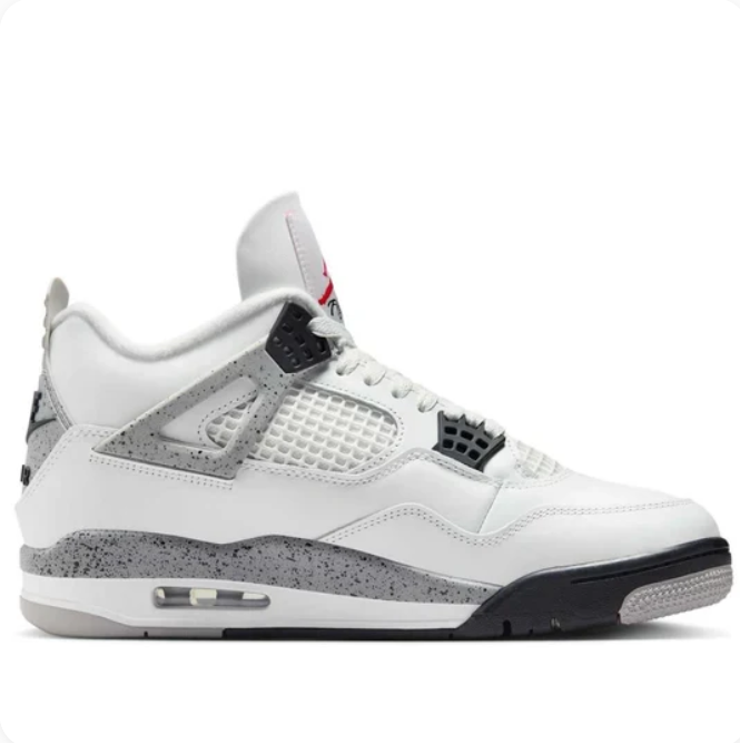 White Sneakers with Grey Speckled Accents & Black Eyelets