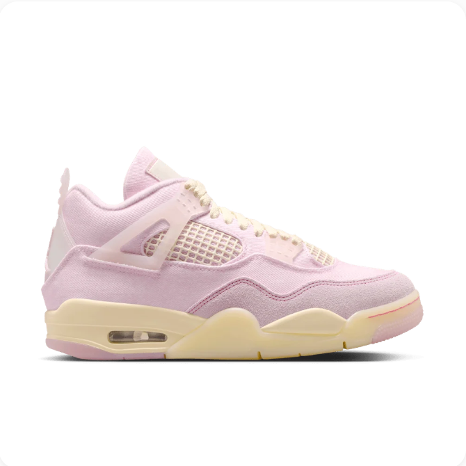 Pastel Pink Sneakers with Cream Laces & Pale Yellow Soles