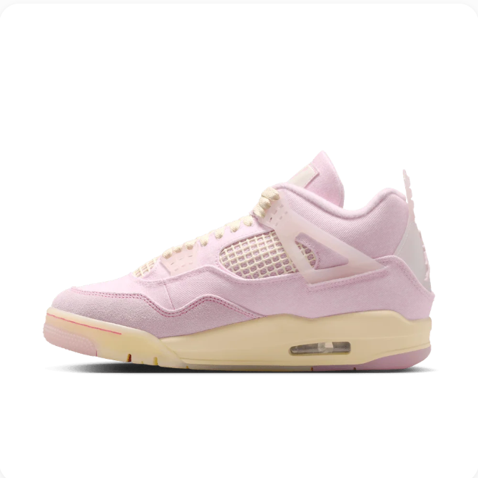 Pastel Pink Sneakers with Cream Laces & Pale Yellow Soles