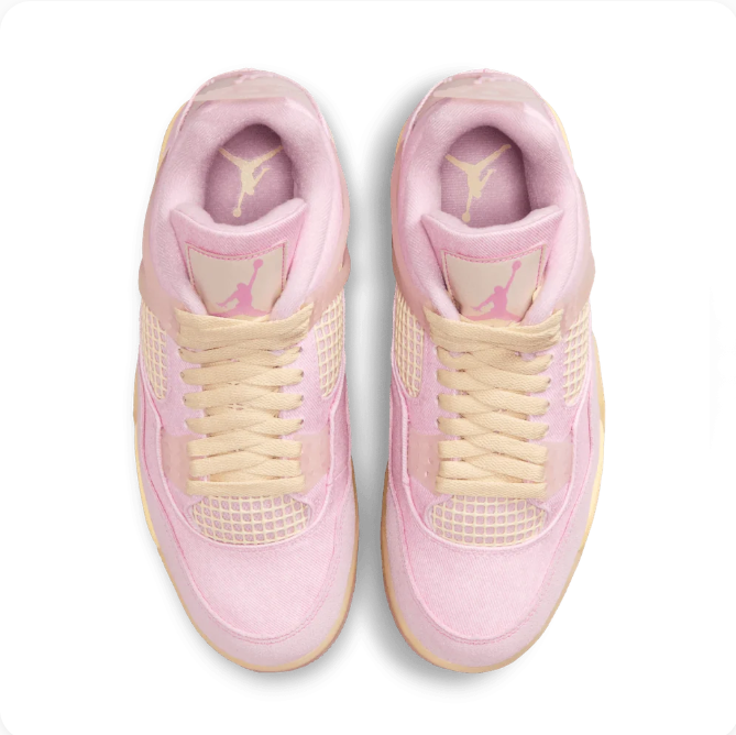 Pastel Pink Sneakers with Cream Laces & Pale Yellow Soles