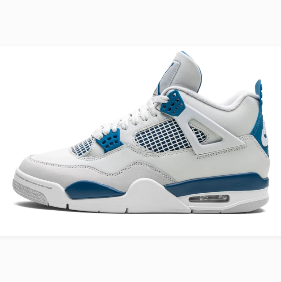 White & Teal Blue Sneakers with Grid Panels & Grey Soles
