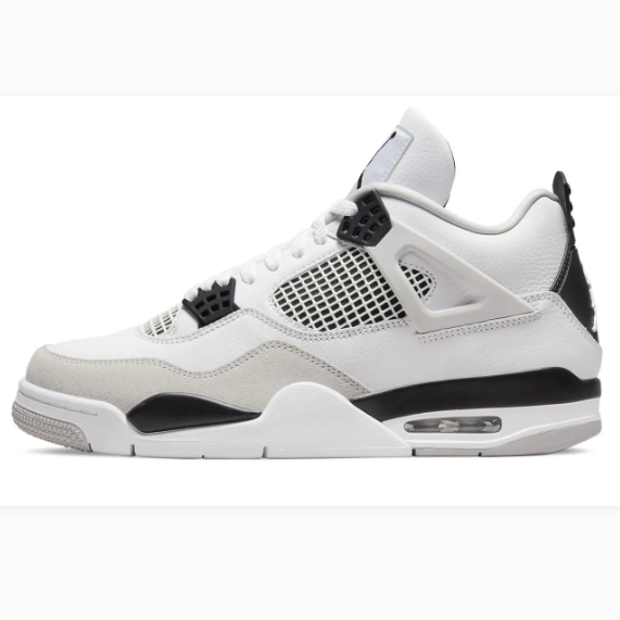 White & Black Sneakers with Light Grey Overlays & Grid Panels