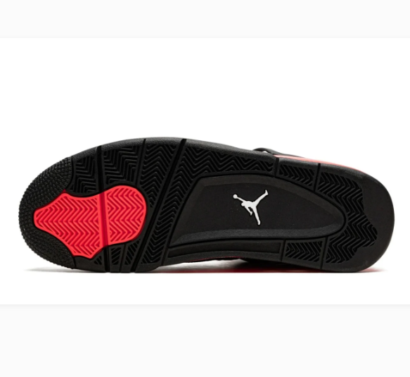 Black Sneakers with Bright Coral Red Accents & Grid Panels