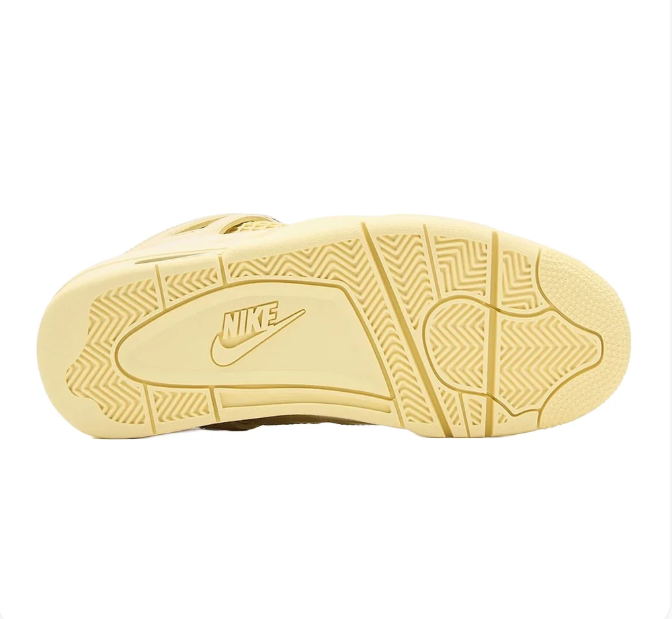 Pale Yellow Sneakers with Tonal Grid Panels & Matching Soles