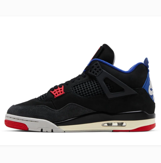 Black Sneakers with Red & Royal Blue Accents and Grid Panels