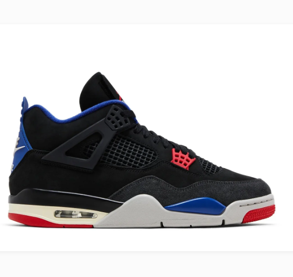 Black Sneakers with Red & Royal Blue Accents and Grid Panels