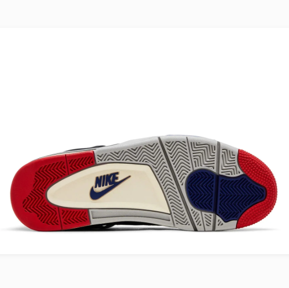 Black Sneakers with Red & Royal Blue Accents and Grid Panels
