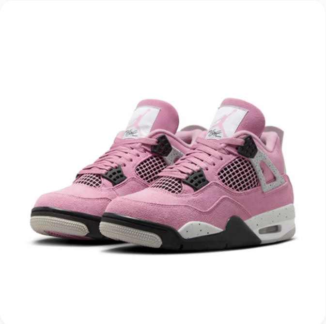 Pink Sneakers with Grey Speckled Accents & Black Eyelets