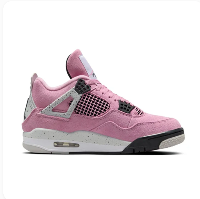 Pink Sneakers with Grey Speckled Accents & Black Eyelets