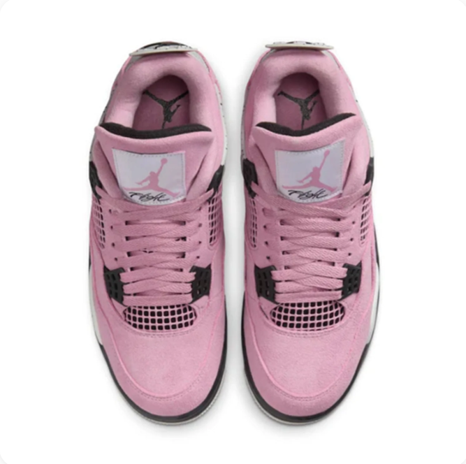 Pink Sneakers with Grey Speckled Accents & Black Eyelets