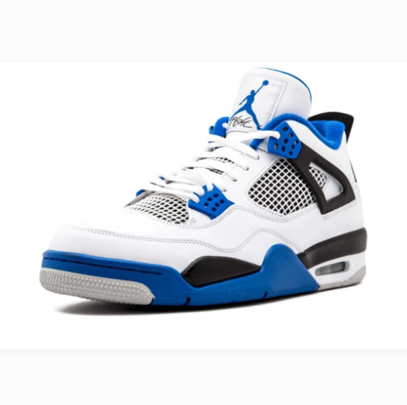 White & Blue Sneakers with Black Lace Wings & Grid Panels