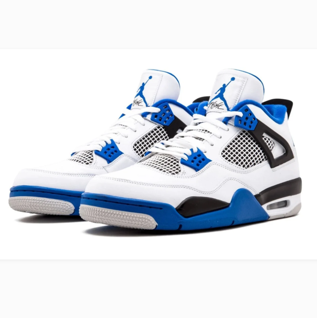 White & Blue Sneakers with Black Lace Wings & Grid Panels