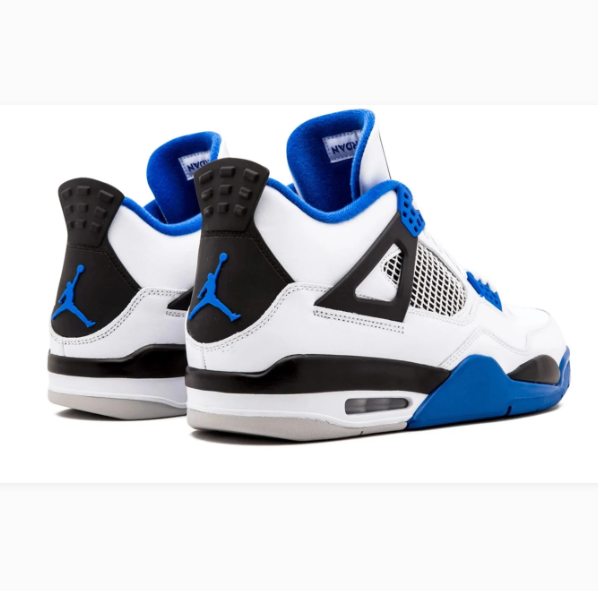 White & Blue Sneakers with Black Lace Wings & Grid Panels