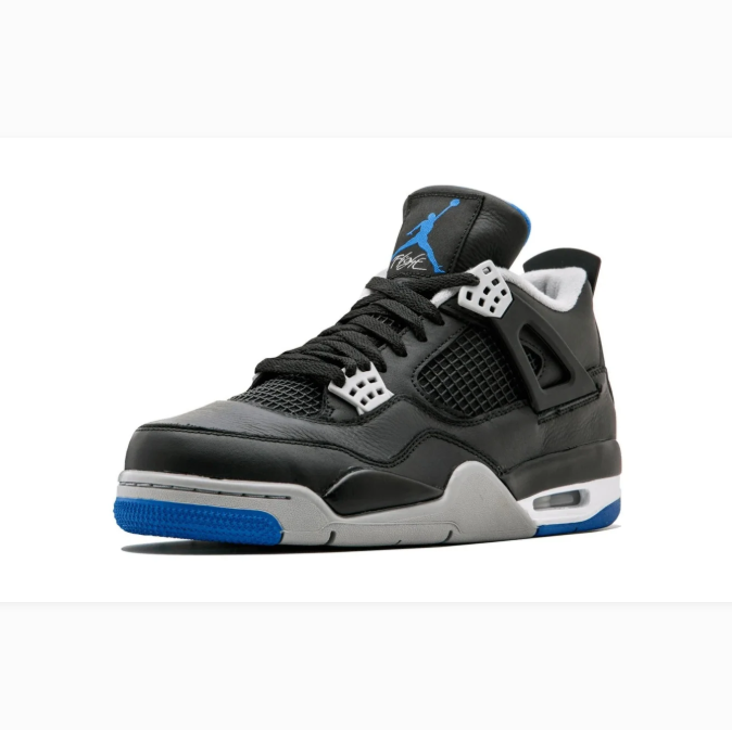 Black & Grey Sneakers with Blue Accents & Grid Panels