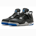 Black & Grey Sneakers with Blue Accents & Grid Panels