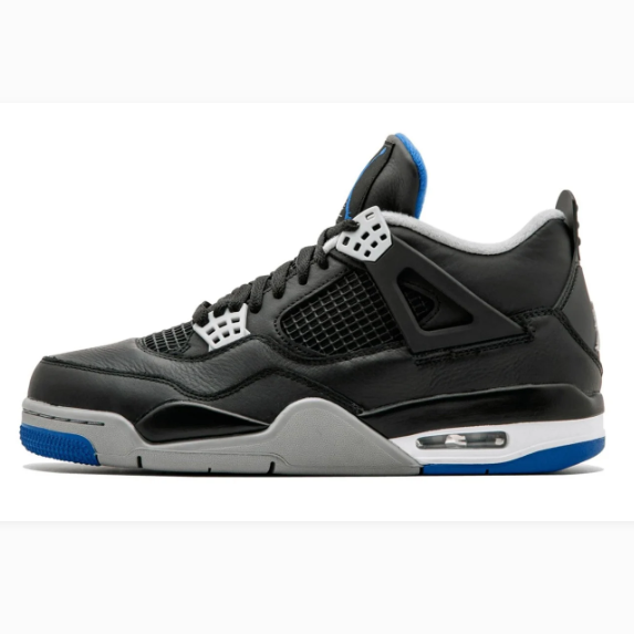 Black & Grey Sneakers with Blue Accents & Grid Panels