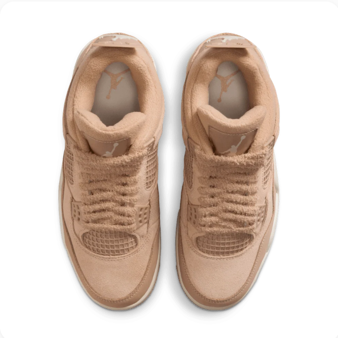 Sand Beige Sneakers with Textured Laces & Cream Midsoles