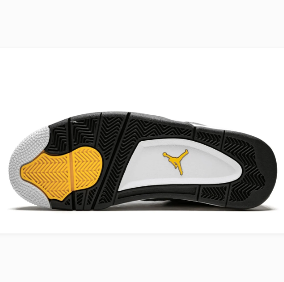 Grey Sneakers with Black Grid Panels & Yellow Outsole Accents