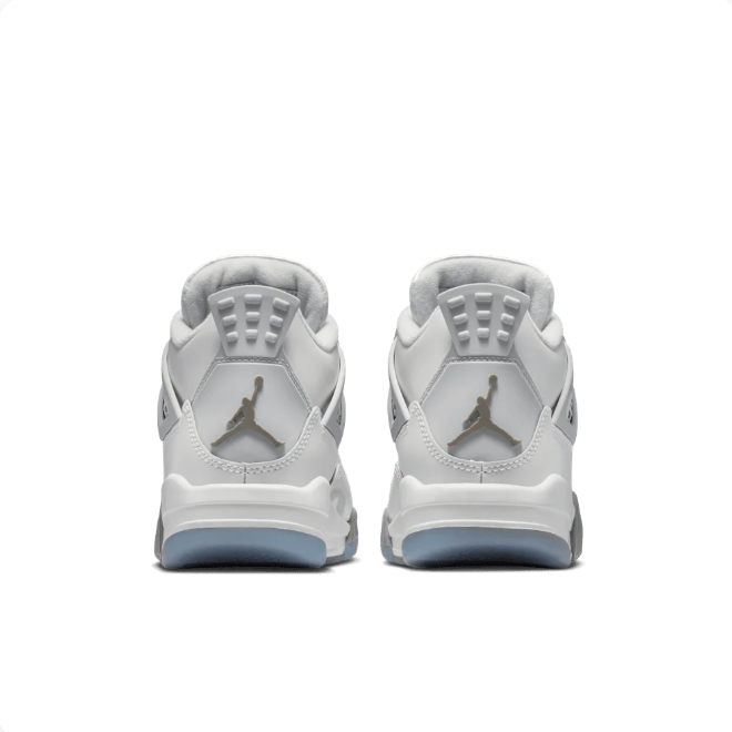 White & Grey Sneakers with Grid Panels & Icy Blue Soles