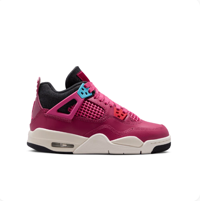 Berry Pink Sneakers with Turquoise Eyelets & Cream Soles