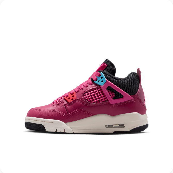 Berry Pink Sneakers with Turquoise Eyelets & Cream Soles