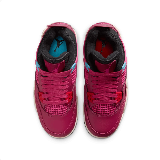 Berry Pink Sneakers with Turquoise Eyelets & Cream Soles