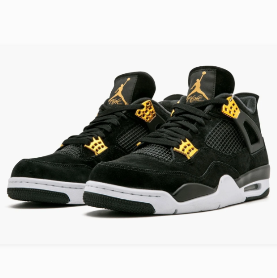 Black Sneakers with Gold-Tone Eyelets & White Midsole Accents