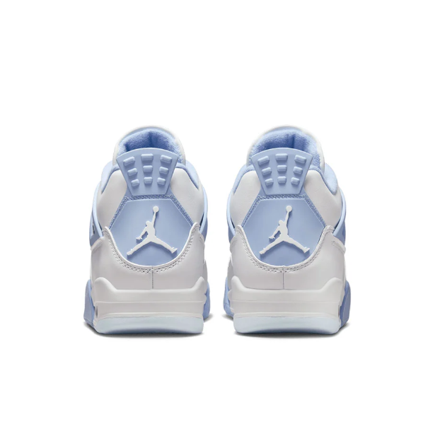 White & Periwinkle Blue Sneakers with Grid Panels & Flower Lace Details